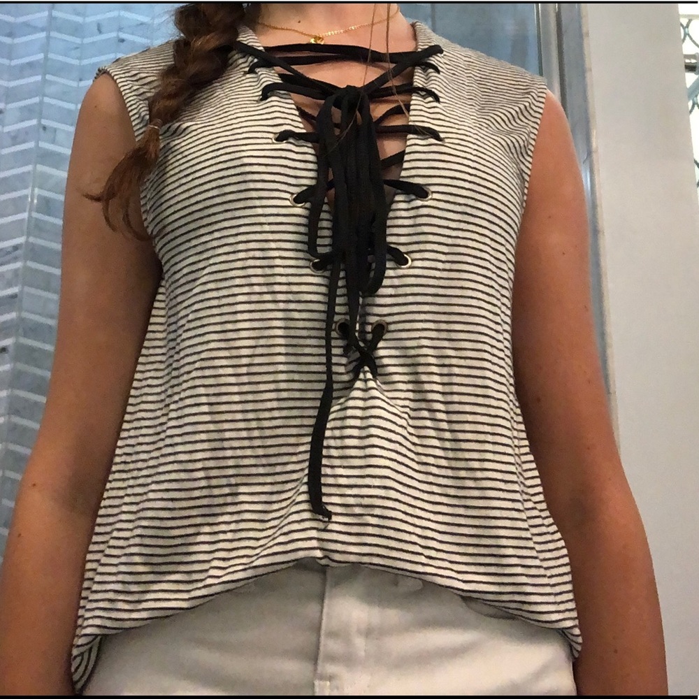 sleeveless Michael Lauren top